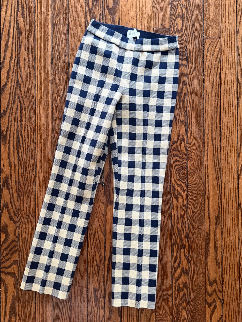 High Sport Kick Pant in Navy/Khaki Gingham